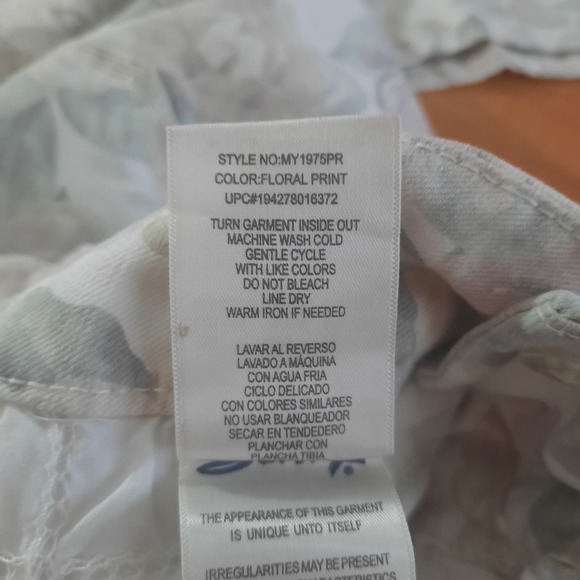 Seven7 Womens White With Muted Floral Print Mid Rise Skinny Jeans Size 8 - Picture 6 of 10